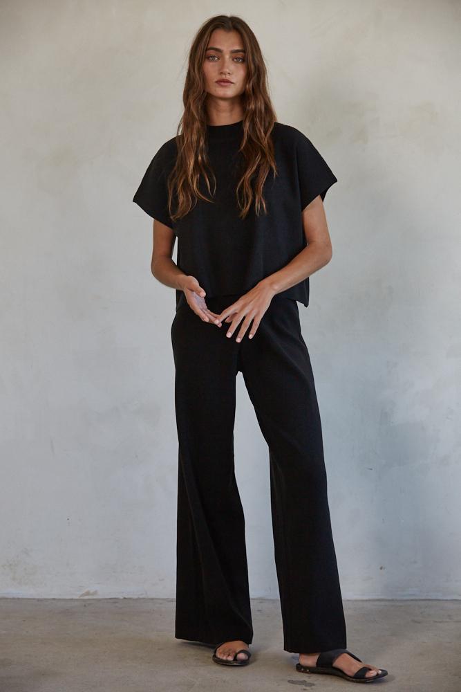 Knit Sweater Wide Leg Pants