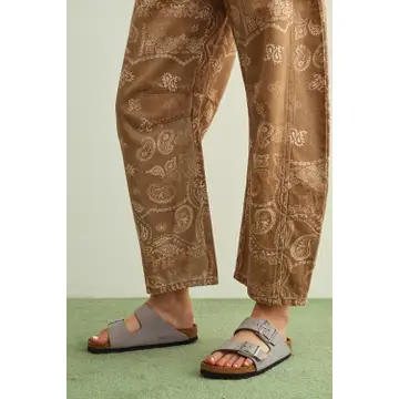 Paisley Print Washed Pants