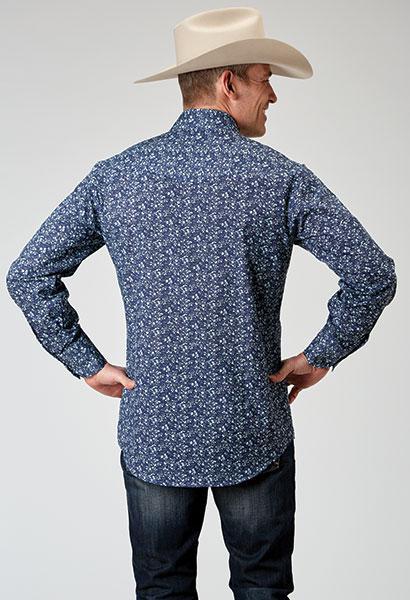 MENS L/S SHIRT SNAP PRINT DITSY FLORAL PRINT - 01-001-0179-0350