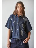 Woven Cotton Polyester Lyocell Denim Embroidered