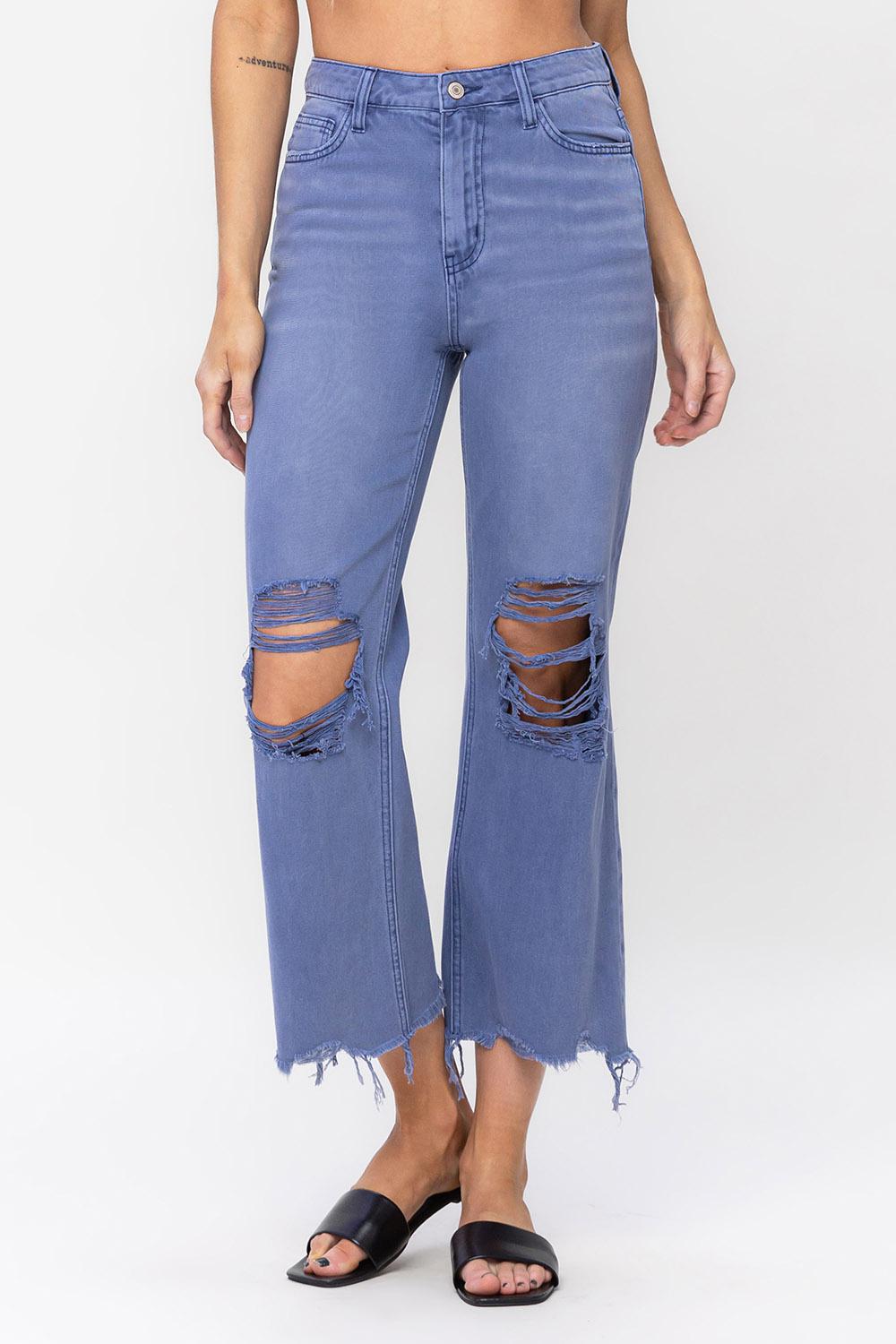90'S VINTAGE CROP FLARE - INDIGO