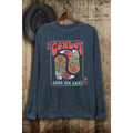 COWBOY TAKE ME AWAY BOOTS LONG SLEEVE SWEATSHIRT - MINERAL NAVY