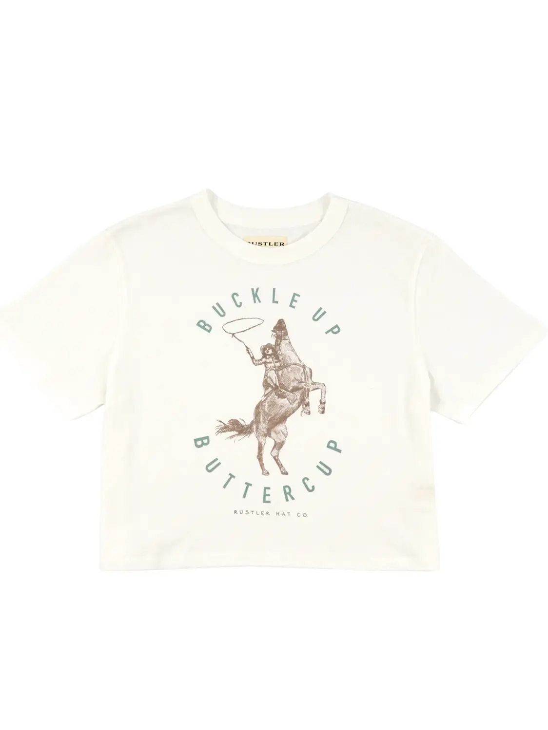 Crop White Buckle Up T-Shirt