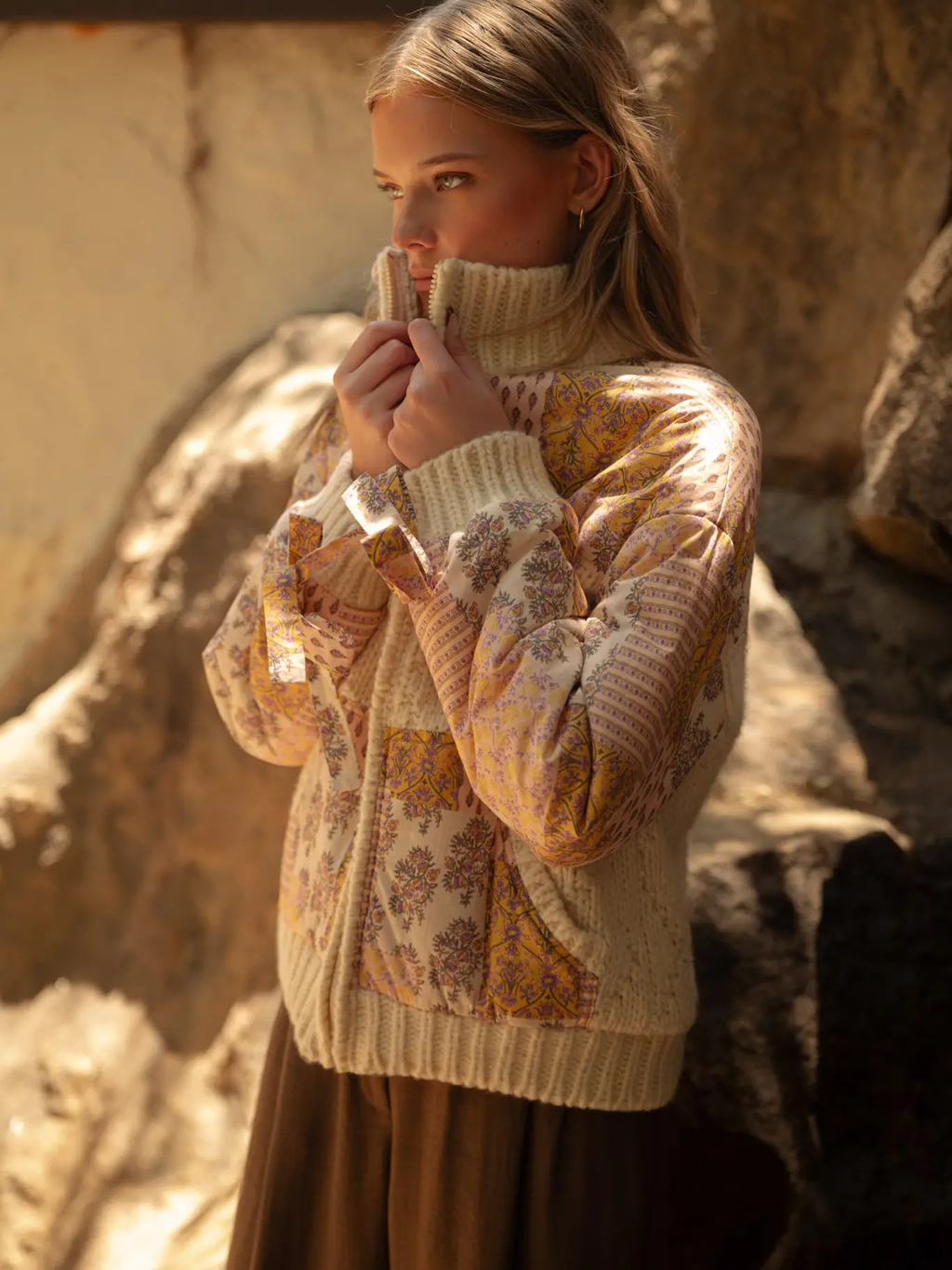 Mixed Media Patch Print Jacket