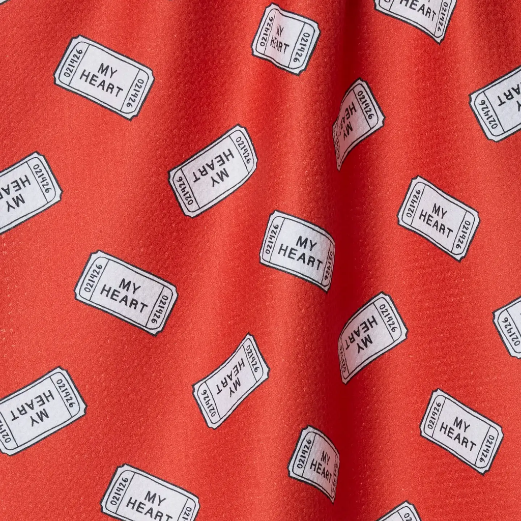 Heart Ticket Tea Towel