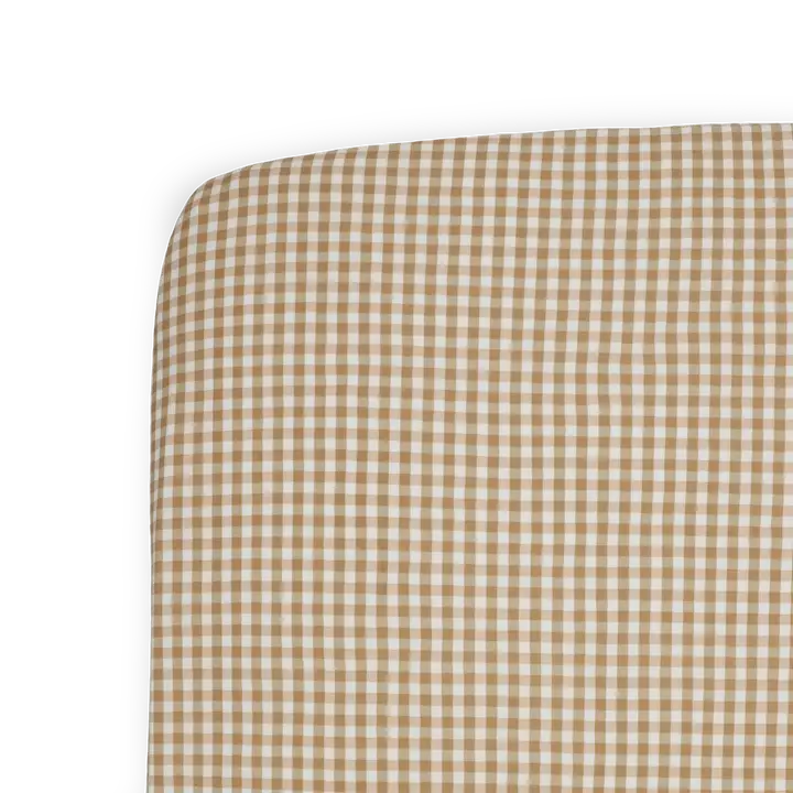 Stretch Knit Crib Sheet - Cinnamon Gingham