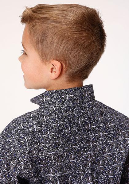 OYS L/S SHIRT   AMARILLO BTN AC ALLOVER PRINTS  1219 BAROQUE MEDALLION