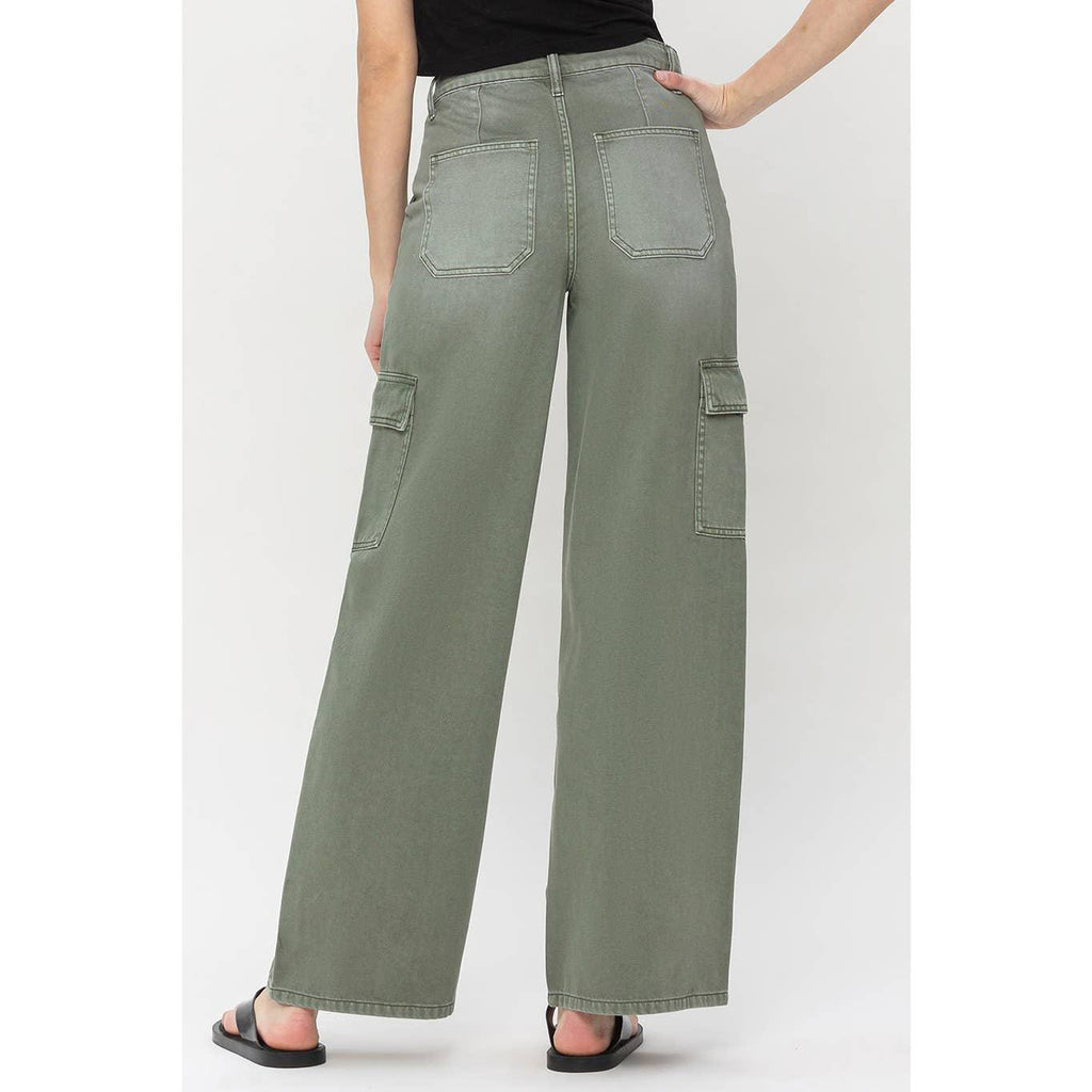HIGH RISE STRAIGHT CARGO PANT | OLIVIA