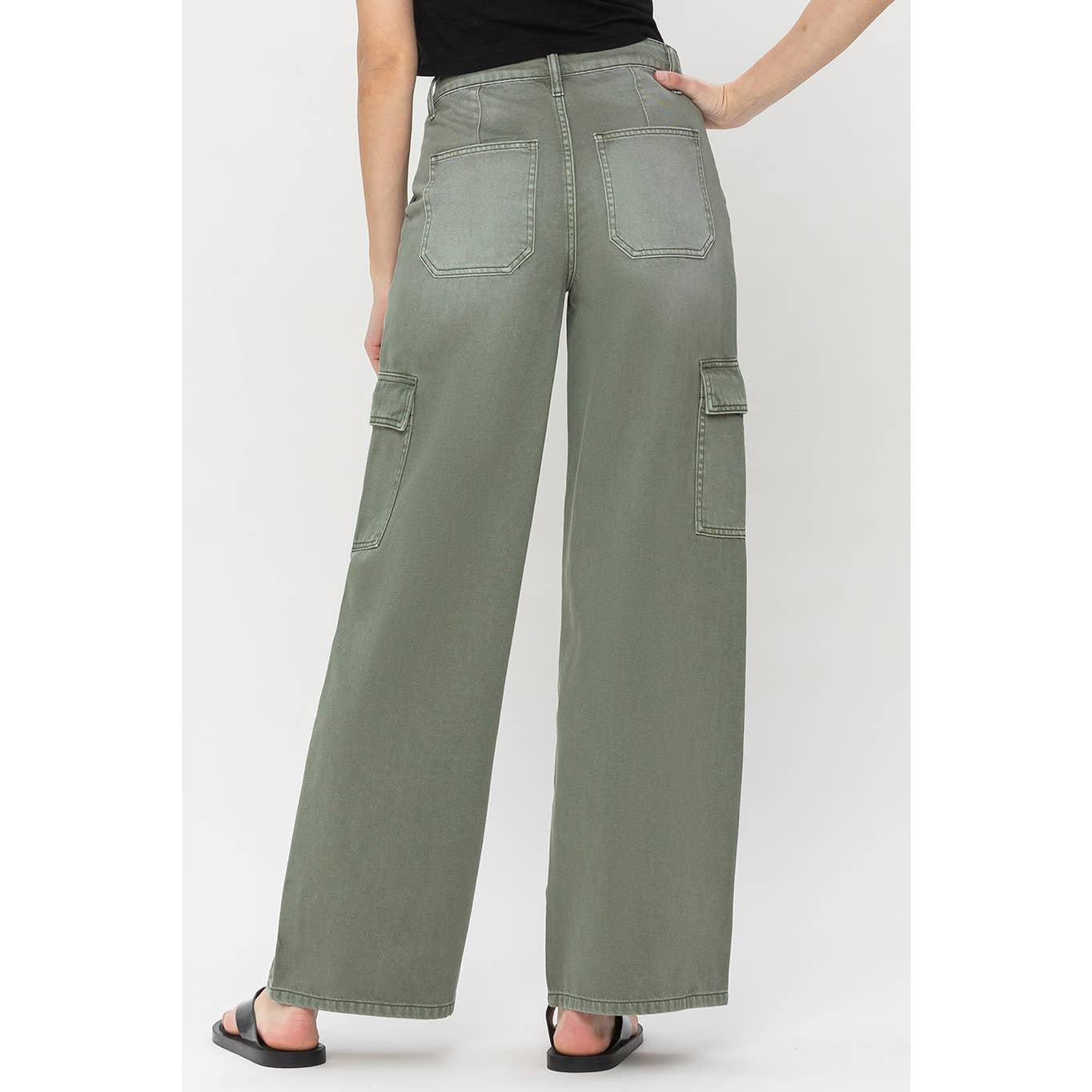 HIGH RISE STRAIGHT CARGO PANT | OLIVIA