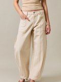 Mid-Waisted Side Pleated Detail Pants