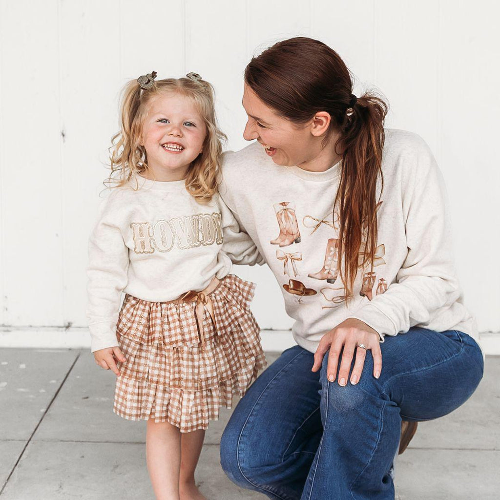 Howdy Patch Sweatshirt - Natural - Western Apparel
