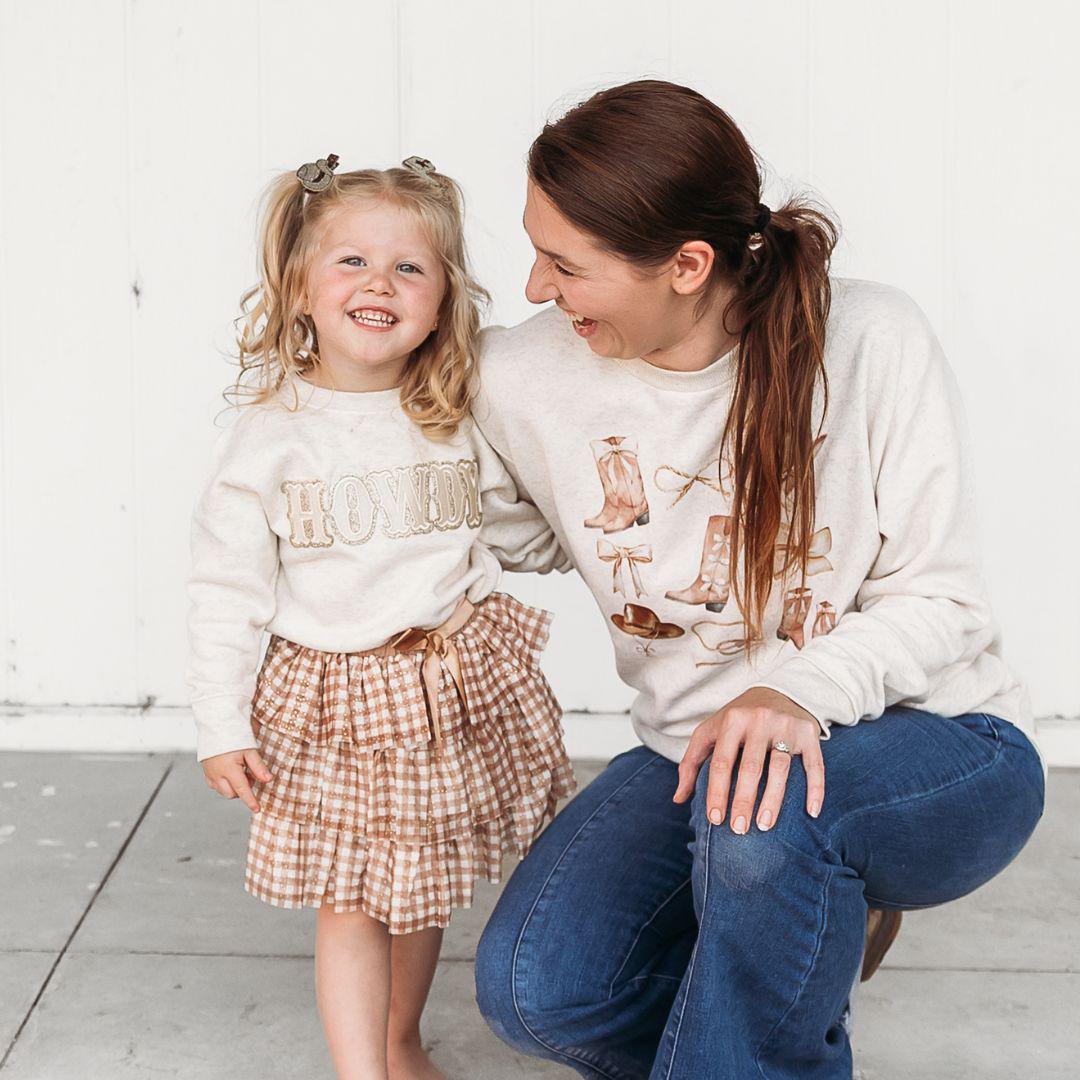Howdy Patch Sweatshirt - Natural - Western Apparel