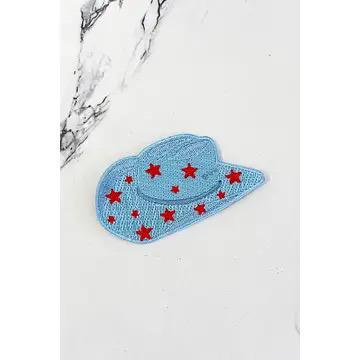 Red Star Cowboy Hat Embroidered Patch