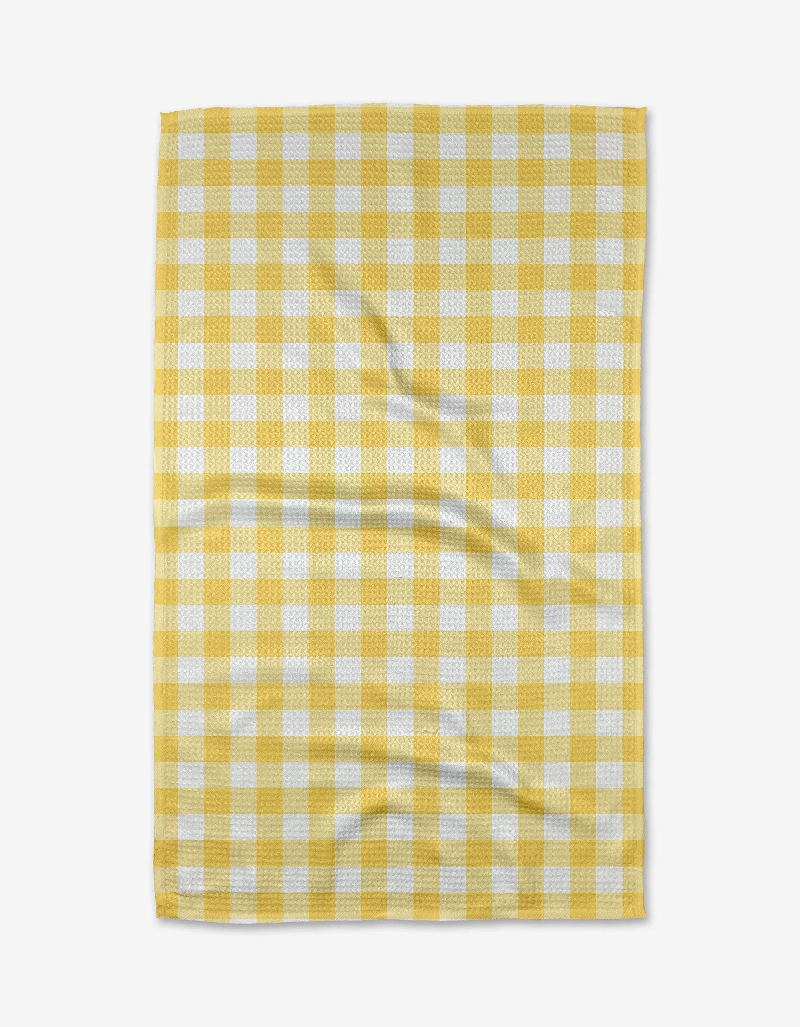 Lemon Gingham Kitchen Tea Towel