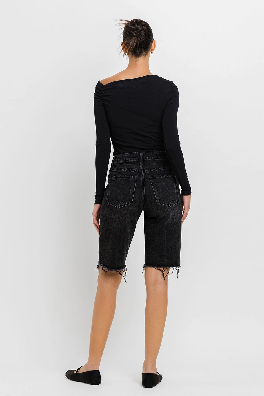 SUPER HIGH RISE BERMUDA RELAXED SHORTS | TAMMIE