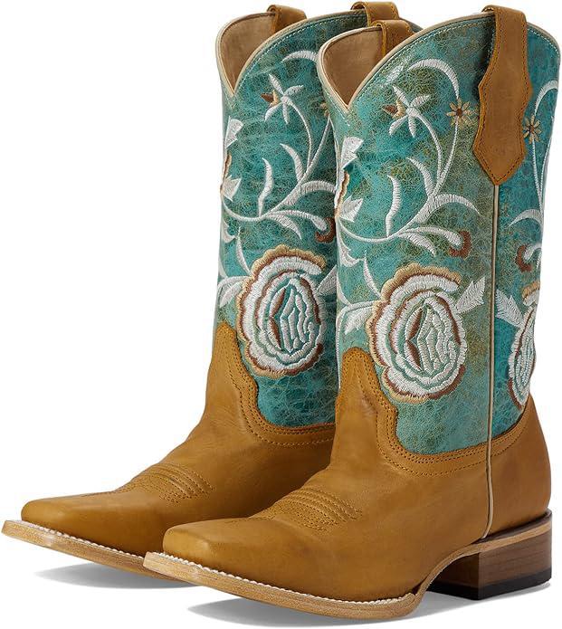 TN HONEY/TURQUOISE EMBROIDERY SQ. TOE J7101
