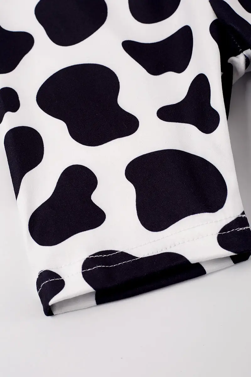 COW PRINT GIRLS BIKE SHORTS