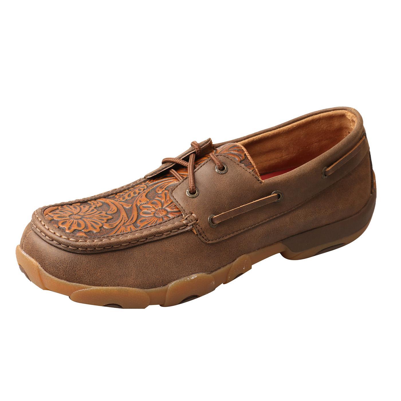 MENS BOAT SHOE DRIVING MOC - TAWNY & TAN TOOLED MDM0066