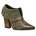 LD OLIVE GREEN STUDS/FRINGE SHOE