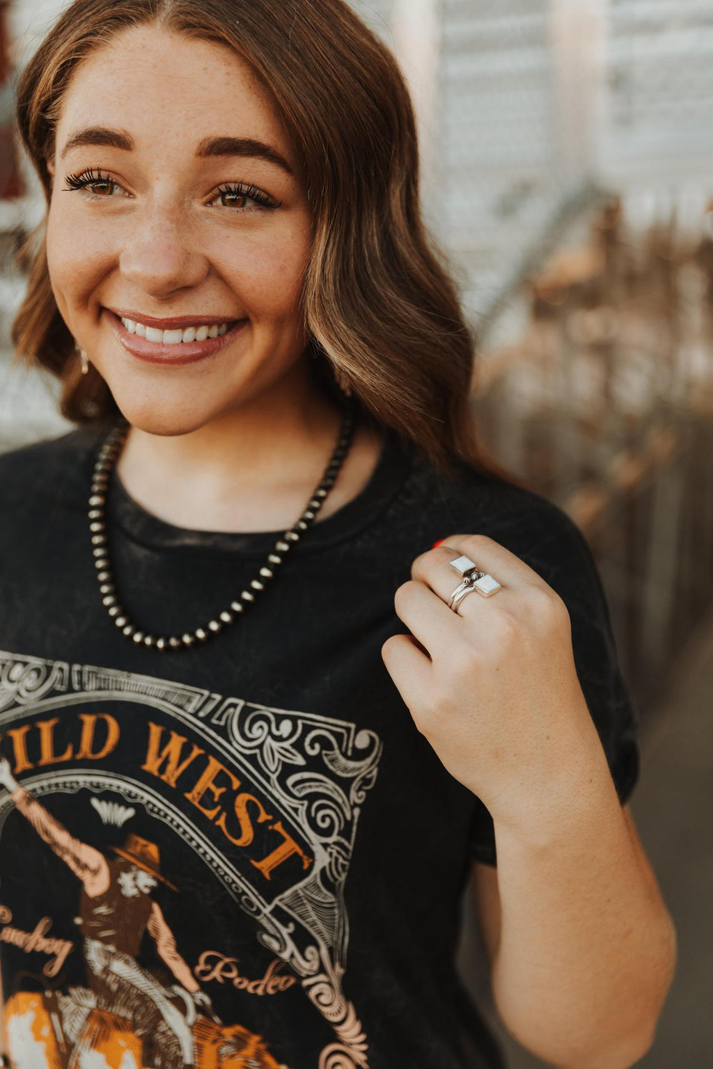 WILD WEST GRAPHIC DRESS - MINERAL WASH BLACK