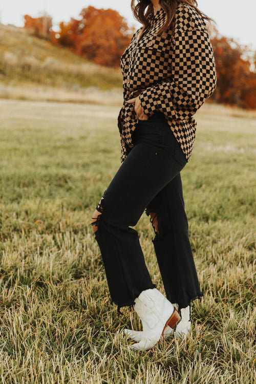 90'S VINTAGE CROP FLARE - BLACK