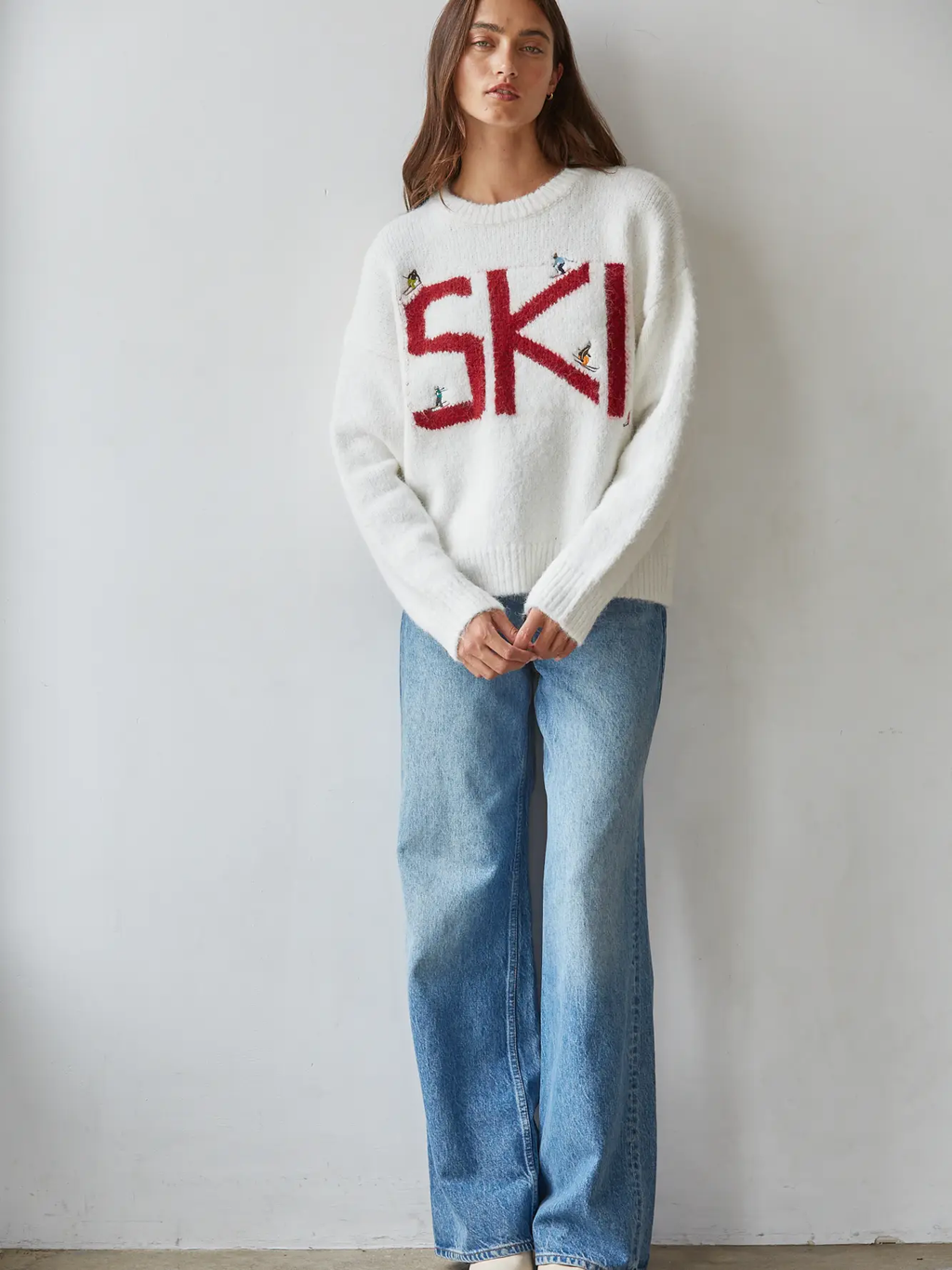 Knit Sweater Crew Neck Long Sleeve Pullover Top
