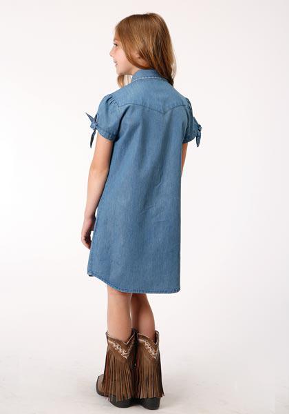 GIRLS SOLID DENIM DRESS 03-257-0594-2024