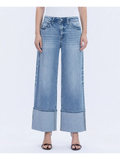 High Rise Cuffed Wide Leg Jeans - VITAL SYMPHONY