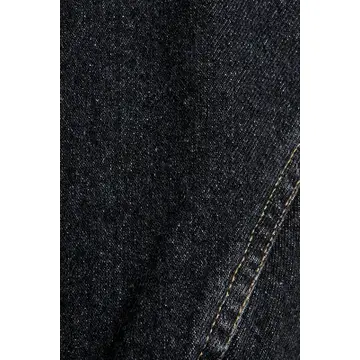 Button Front Sleeveless Denim Top - Washed Black