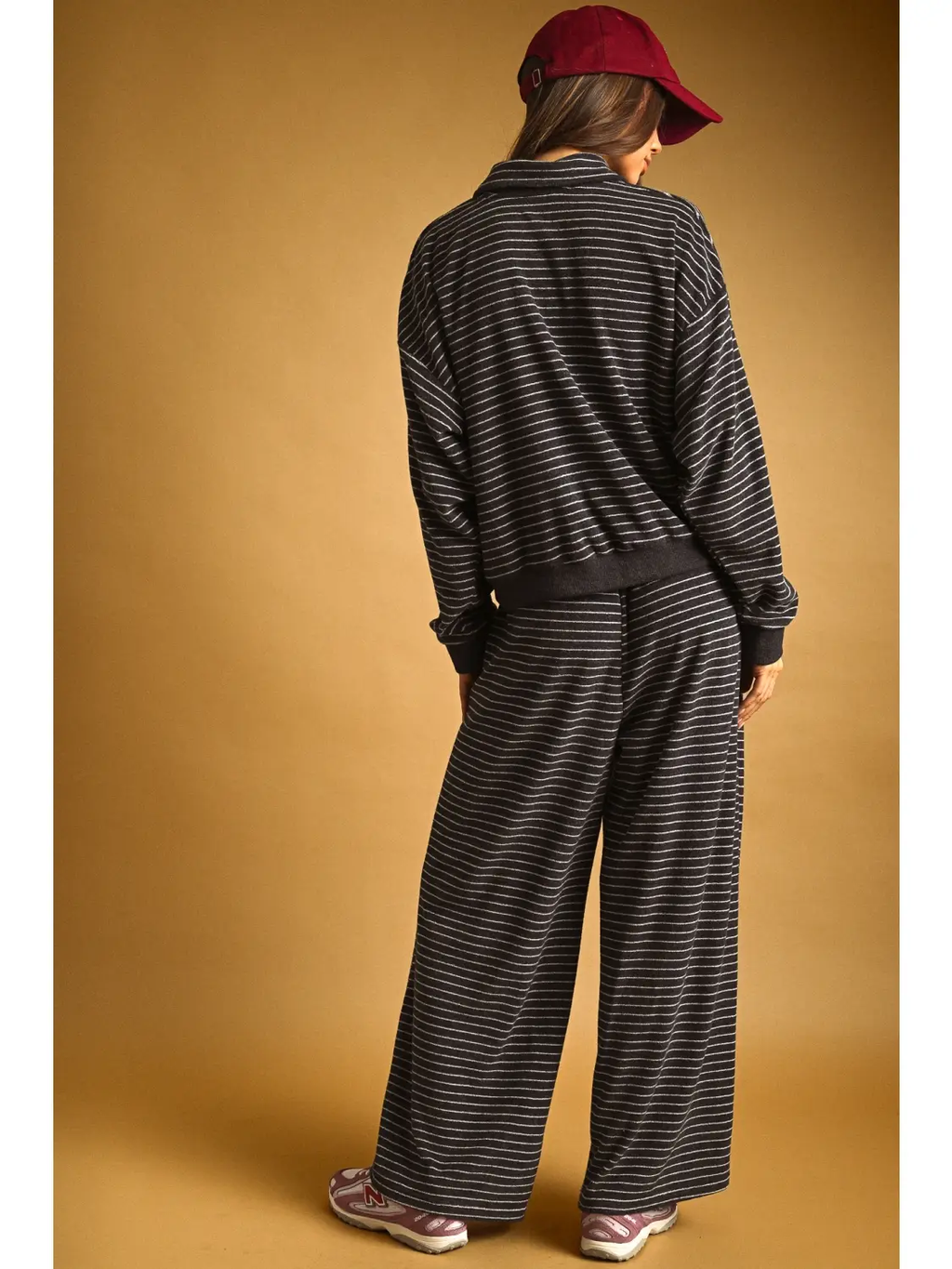 Striped Pattern Towel Fabric Pants