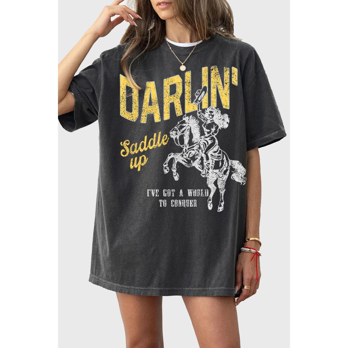 Darlin Saddle Up Mineral Graphic Tee