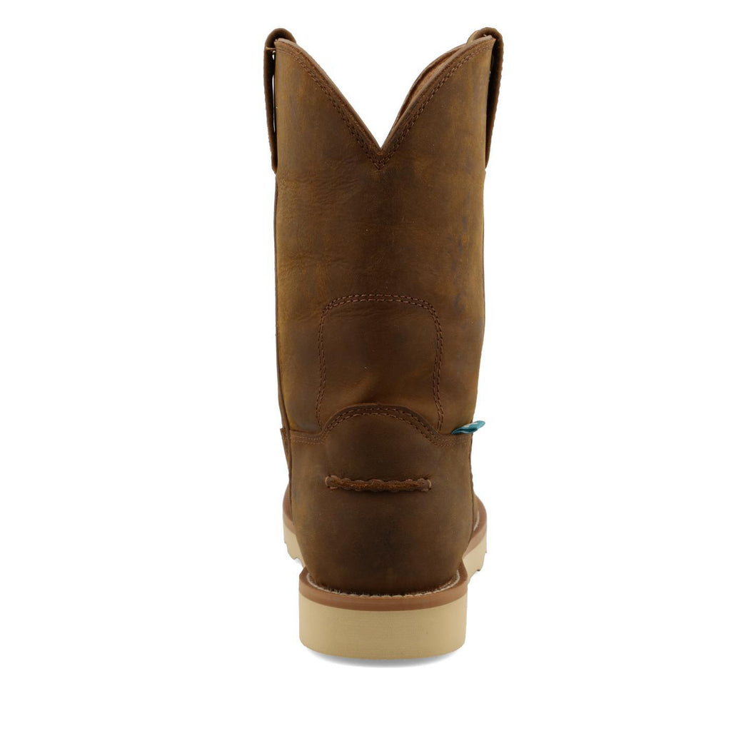 10" Work Pull On Wedge Sole Boot - Distressed Saddle MCBW001