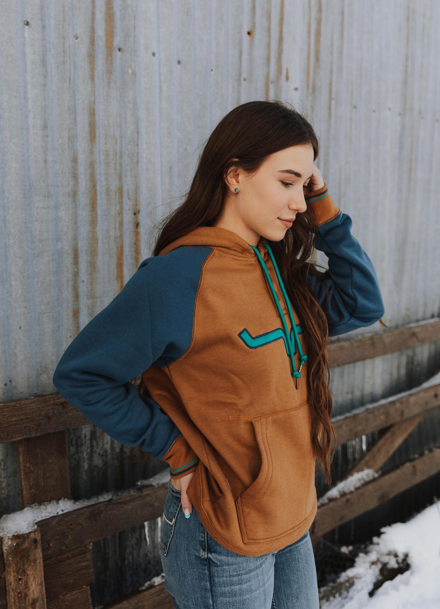 KIMES WOMEN'S AMIGO HOODIE FLEECE - BROWN