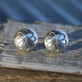 CONCHO FLOWER ROUND STUD EARRINGS