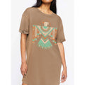 AZTEC ROAM GRAPHIC DRESS - MINERAL TAUPE