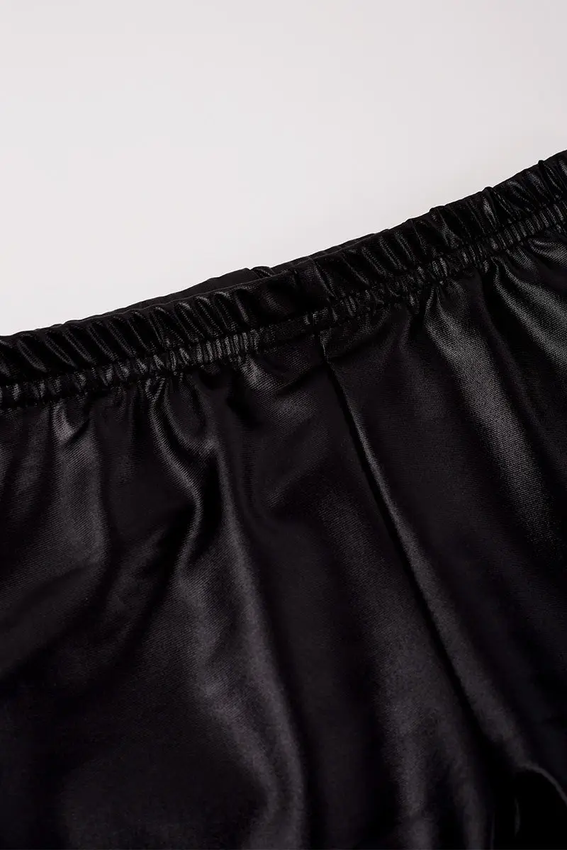 BLACK METALLIC GIRLS BIKE SHORTS