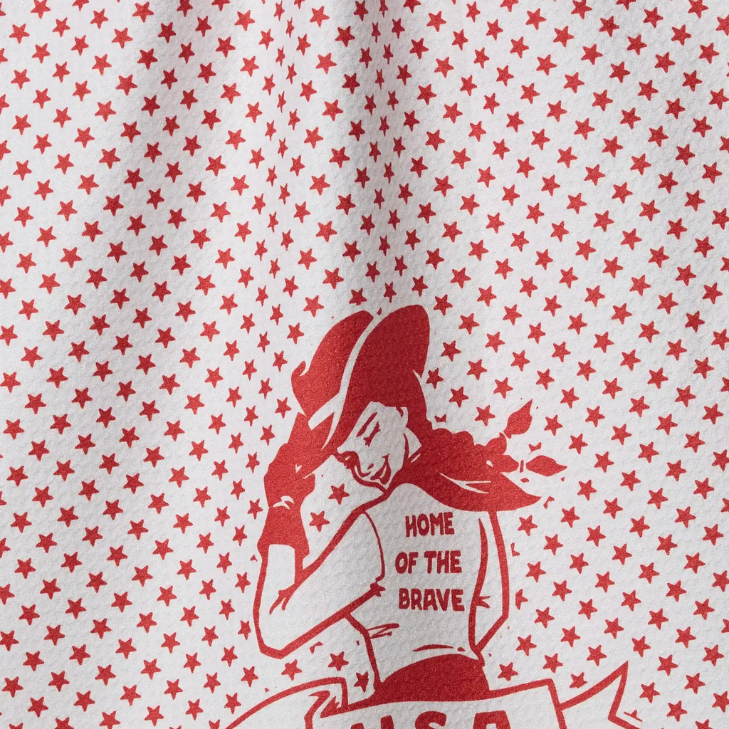 Star Cowgirl Tea Towel - RED