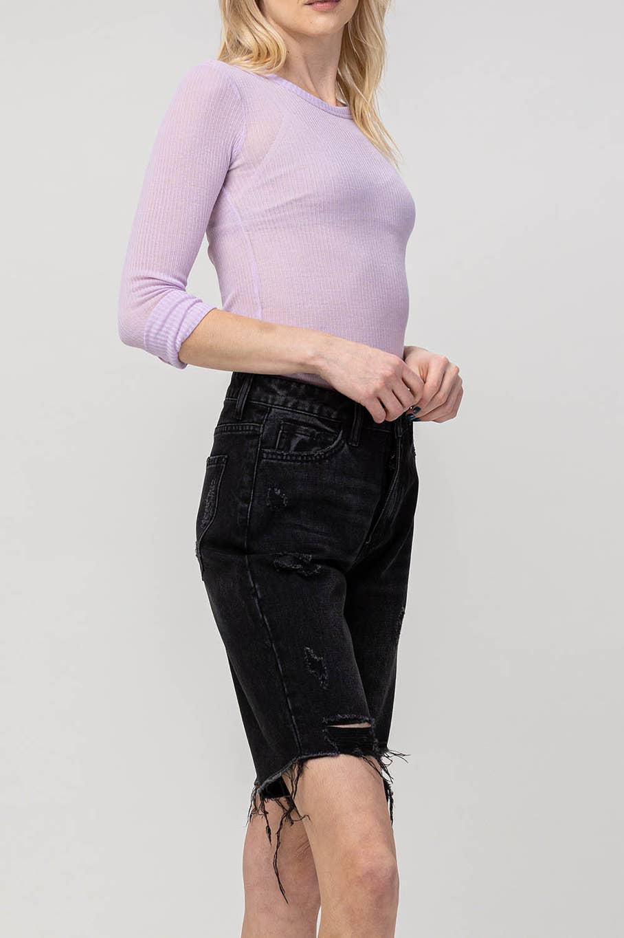 SUPER HIGH RISE BERMUDA RELAXED SHORTS | TAMMIE