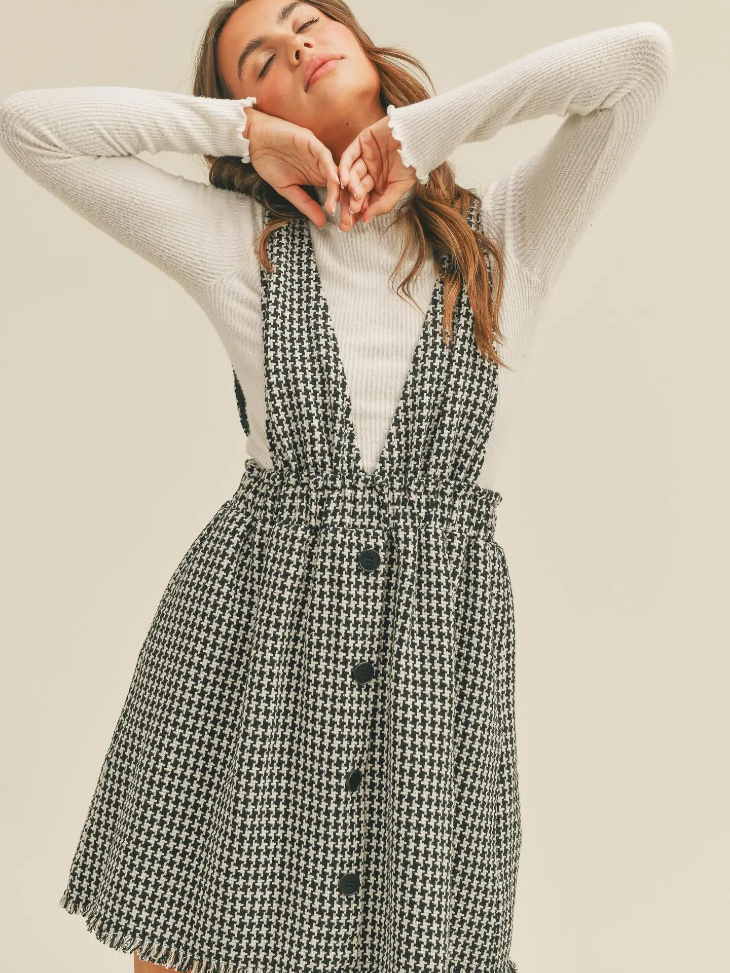 Tweed Dress - Black/White