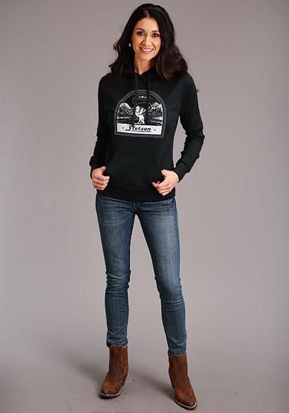 WOMENS OUTERWEAR   STETSON HOODY  SETSON TOMBSTONE COWBOY SCREEN PRINT