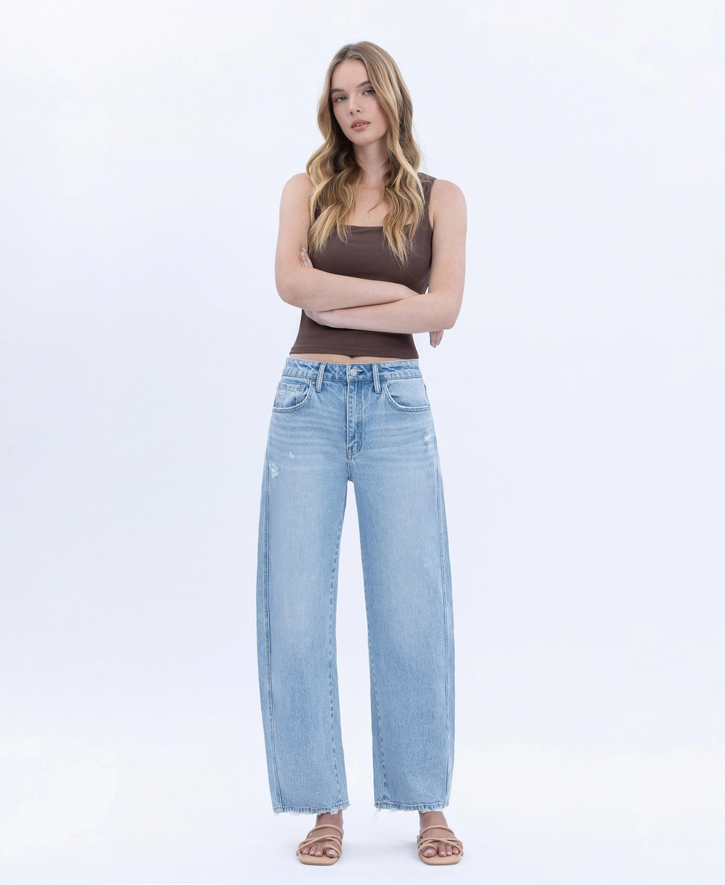 Super High Rise Crop Barrel Leg Jeans