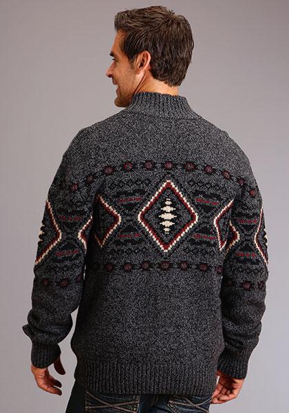 MENS SWEATER  STETSON SWEATER Stetson Horizontal Aztec Cardigan - 11-014-0120-7037