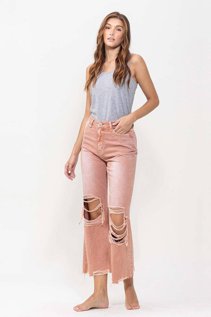 90'S VINTAGE CROP FLARE - BRANDIED MELON