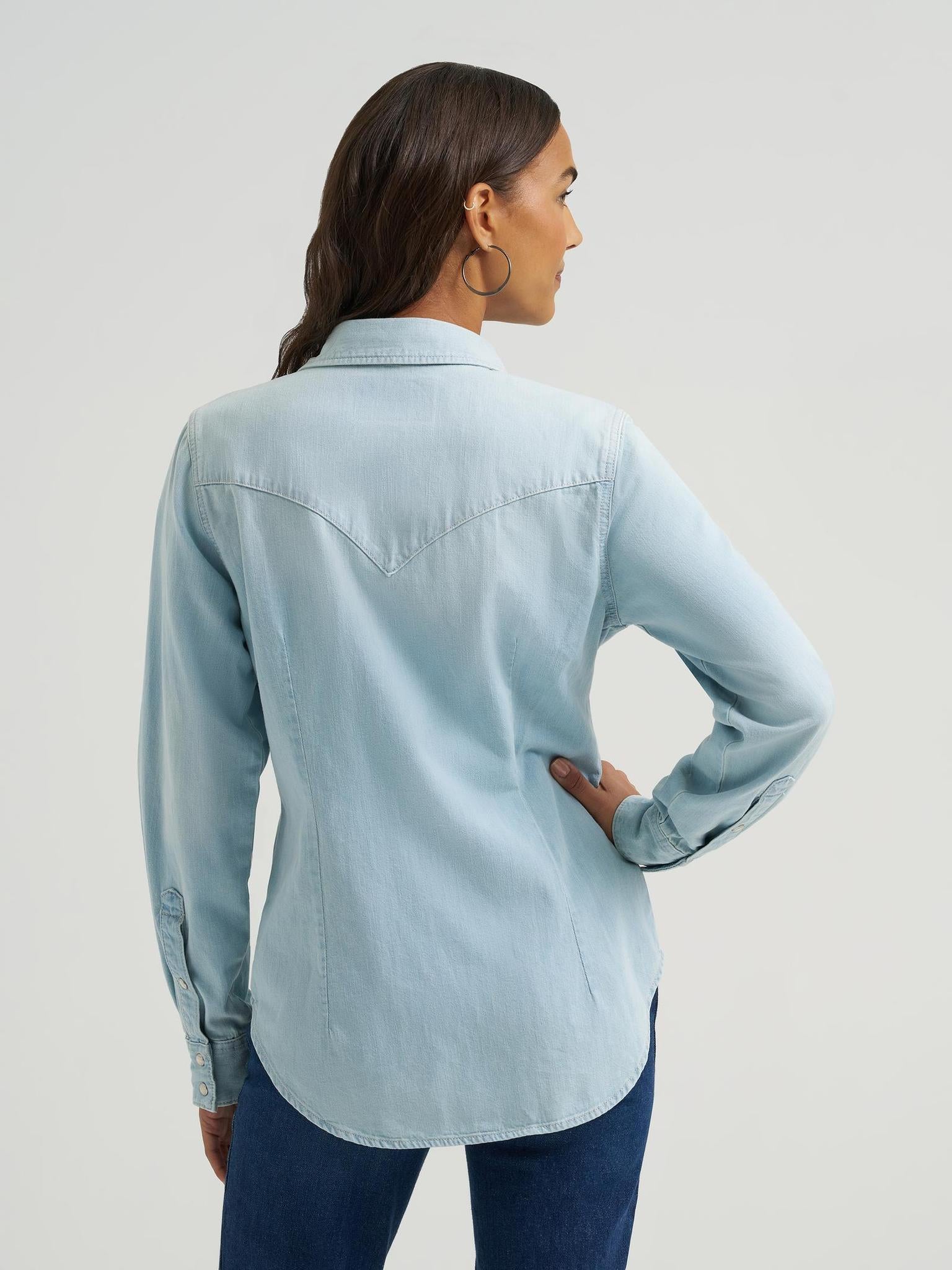 Wrangler® Denim Snap Shirt - Bleached Denim