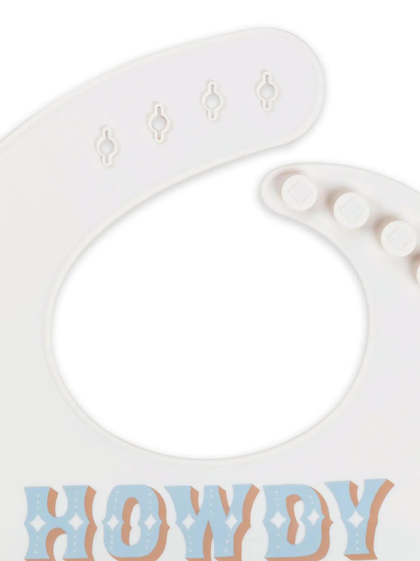 Silicone Bib Howdy Partner Blue