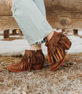 FINAL SALE Ladies Fringe Dist. Brown C-Toe