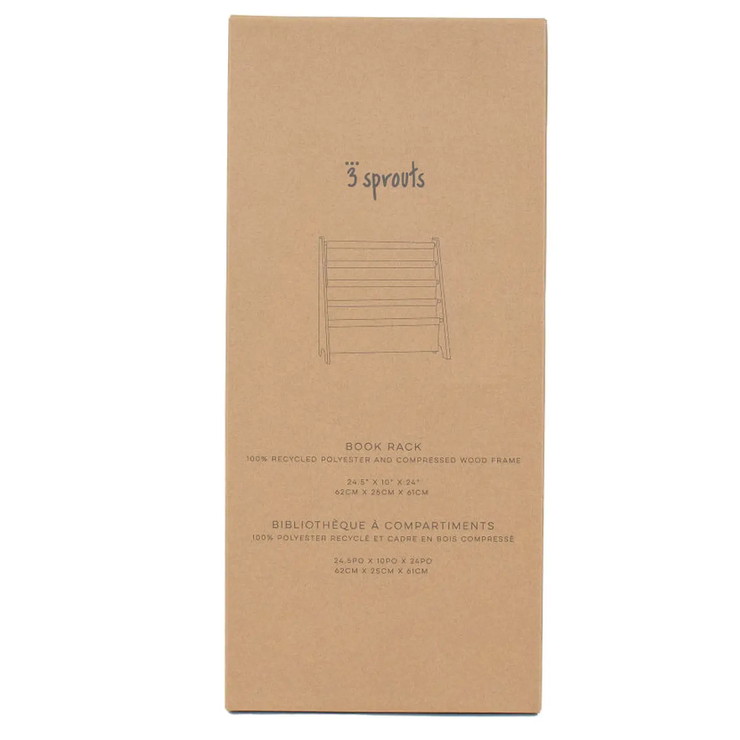 Kids Bookcase/Bookshelf with Recycled Fabric - Gingham - BEIGE GINGHAM