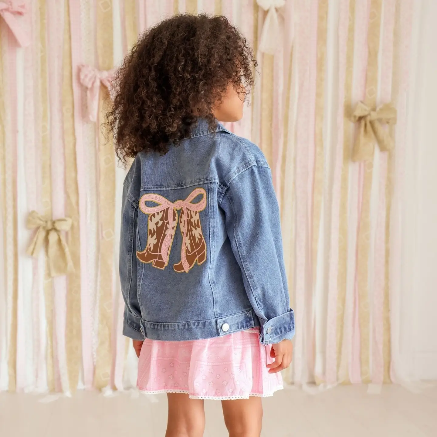 Cowgirl Cutie Patch Western Denim Jacket - Kids Clothing