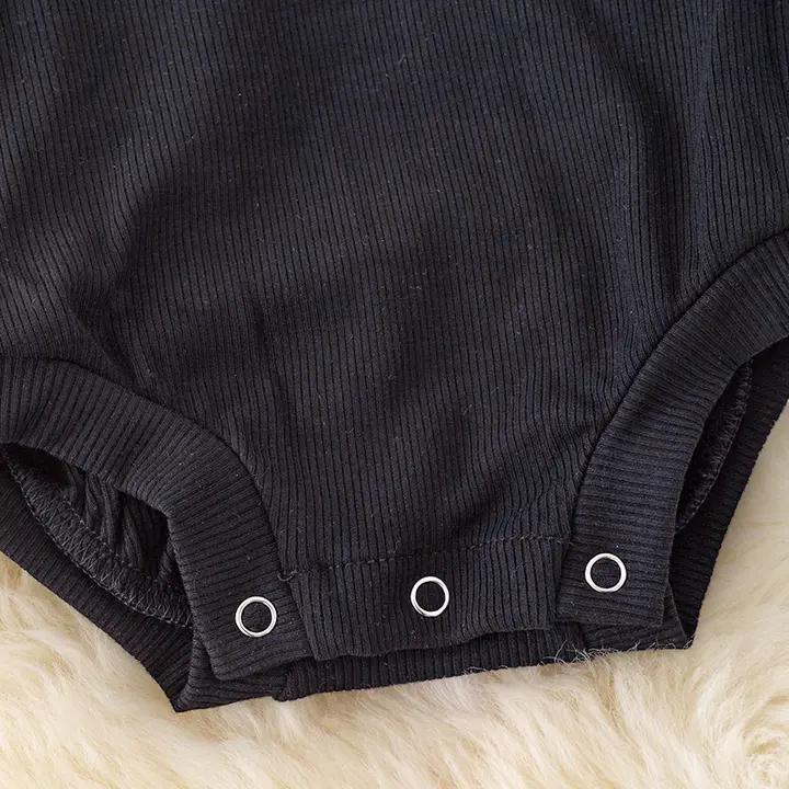 Black Bell Sleeve Onesie with Snaps