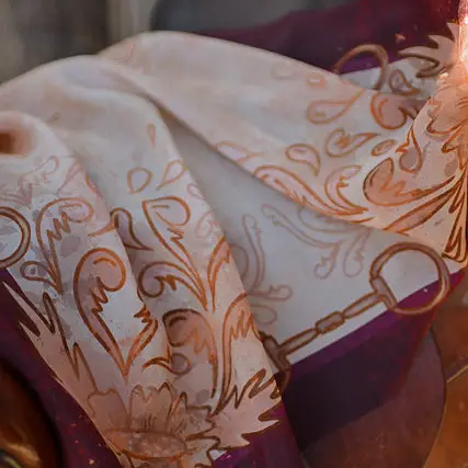 Show Day D Ring Snaffle Bit Wild Rag Scarf in Vintage Plum